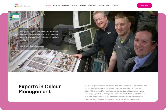 Color Graphic Services Colour Management and Print Consulting Website