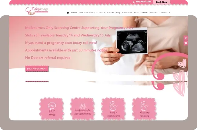 Early Image Pregnancy Imaging and Scan Booking Services Platform