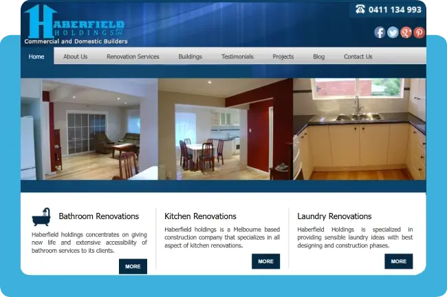 Haberfield Holdings construction and home renovation website design and local SEO case study