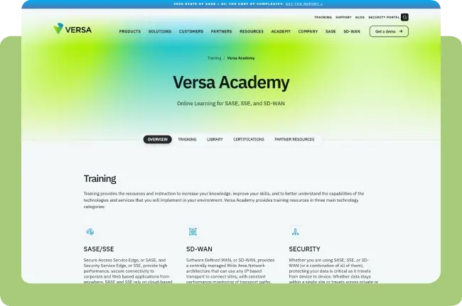 Versa Academy Technical Training and Certification Platform
